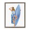 Stupell Industries Trendy Surfer Girl in Blue Floating Frame Design by Ziwei Li